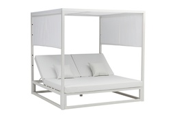 [100502003] Edna daybed in aluminium and white nautical fabric