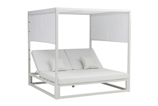 [100502003] Daybed Edna Aluminio y tejido nautico blanco