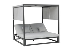 [100502004] Daybed Edna en aluminium anthracite et tissu gris moyen