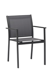 [100101014] Chaise de salle à manger Adin aluminium et textilène anthracite