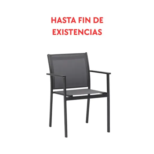 [100101014] Chaise de salle à manger Adin aluminium et textilène anthracite