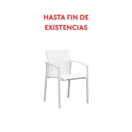 [100101015] Sillón de comedor ORICK aluminio y textil blanco