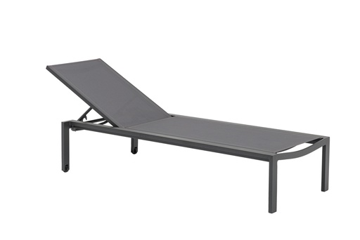 [100501006] Bain de soleil Bangor aluminium anthracite et textilène anthracite