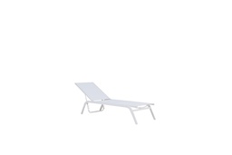 [100501007] Galt sun lounger white aluminium and white textilene