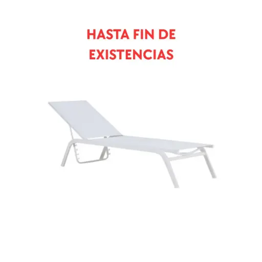 [100501007] Tumbona Galt aluminio blanco y textilene blanco