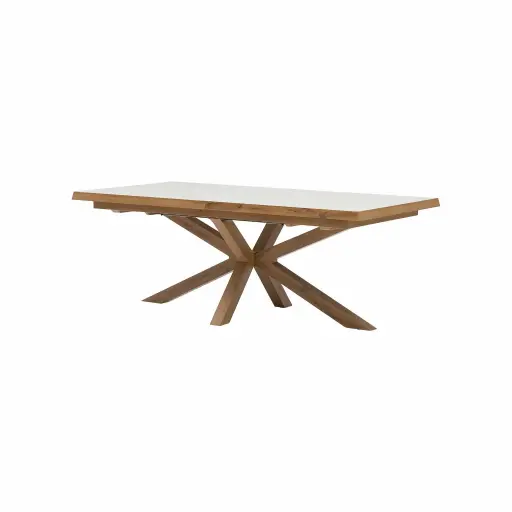 [100301118] Mesa rectangular Narvik 100x205/265cm aluminio H.T. Natural teak y top Barroc-cave.