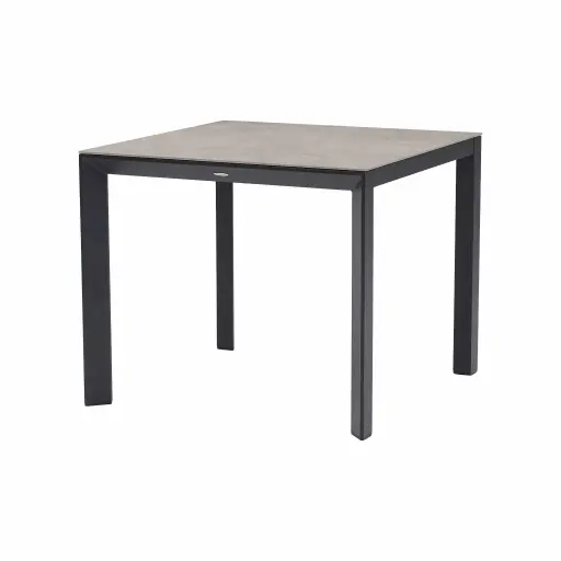 [100301105] Mesa cuadrada Syme 90x90cm aluminio antracita y top Barroc grey