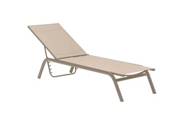 [100501010] Galt lounger aluminium taupe and textilene taupe