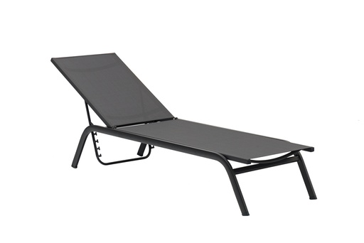 [100501011] Galt sun lounger in aluminium and anthracite textilene