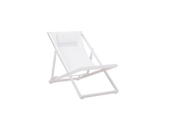 [100501013] Davis aluminium and white textilene sun lounger