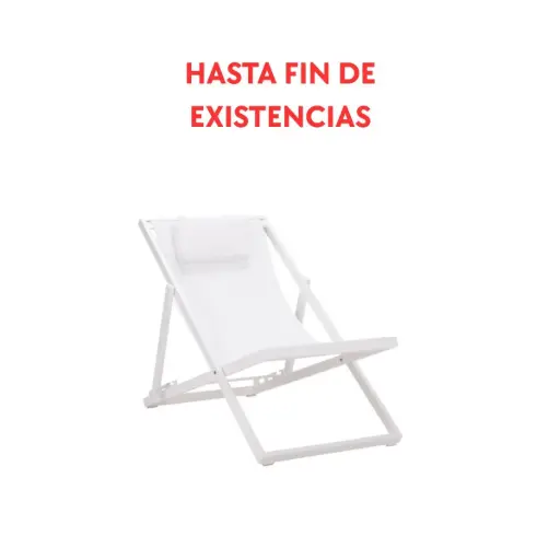 [100501013] Tumbona Davis aluminio y textilene blanco