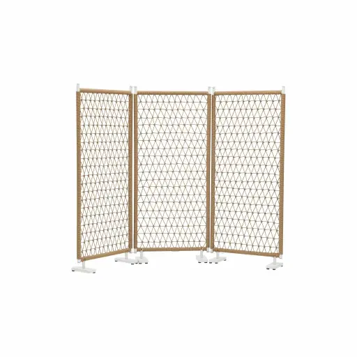 [100705004] Separador Nanbu 180x80 alum. blanco y Rattan sintetico natural.