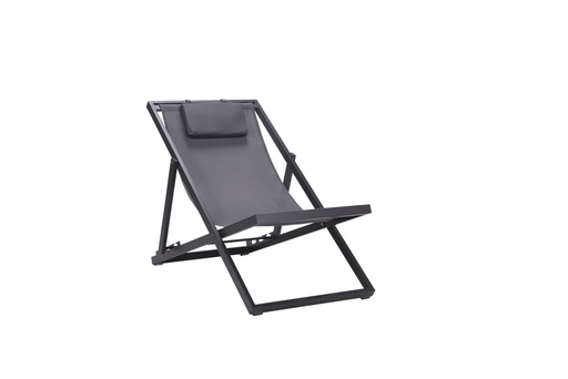 [100501016] Davis sun lounger in aluminium and anthracite textilene