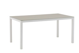 [100301021] Dining table Adin 160*90 cm white aluminium and light grey glass