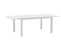 [100301027] Table extensible ORICK 100*150/225 cm en aluminium et verre blanc