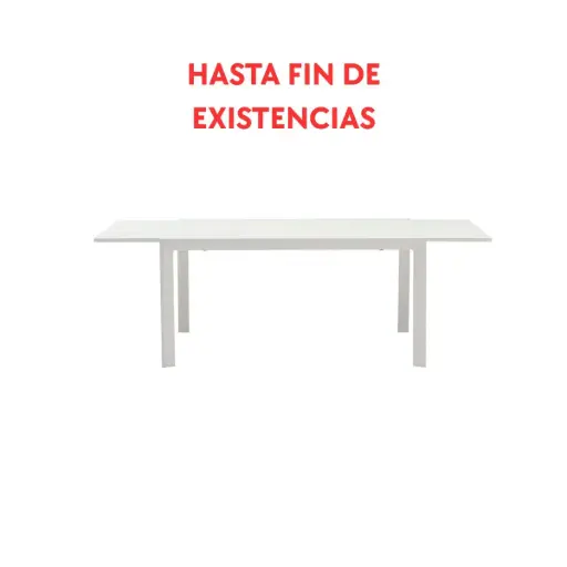 [100301027] Table extensible ORICK 100 x 150/225 cm en aluminium et verre blanc