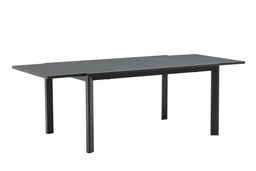 [100301030] Table extensible ORICK 100*150/225 cm en aluminium et verre anthracite.