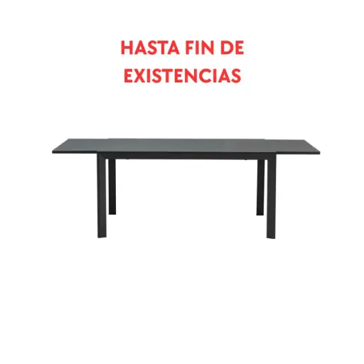 [100301030] ORICK extendable table 100 x 150/225 cm aluminium and anthracite glass