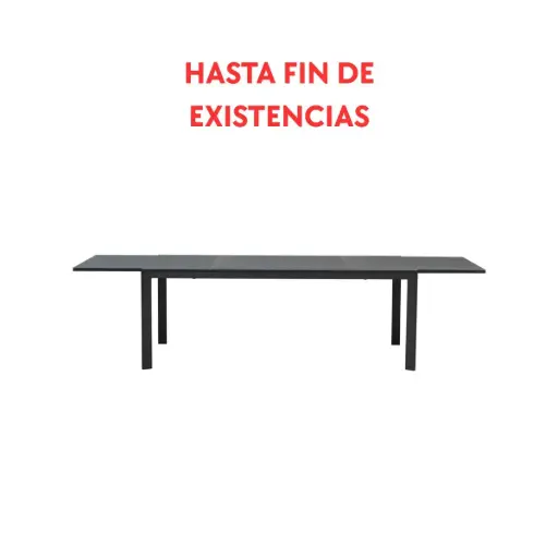 [100301034] ORICK extendable table 100 x 200/300 cm aluminium and anthracite glass