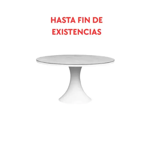 [100301036] Jenner dining table 135 cm white aluminium and light grey ceramic glass top
