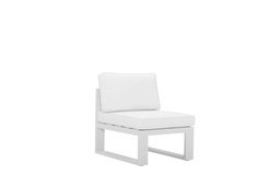 [100202031] Niland extension module in aluminium and white cushions.