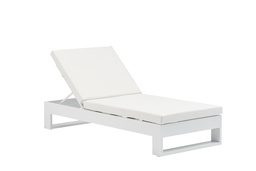 [100501017] Chaise longue Niland, en aluminium et tissu nautique blanc.