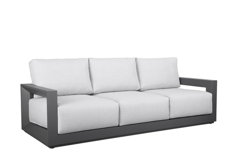 [100202037] Onix 3-seater sofa, anthracite aluminum, medium grey cushions
