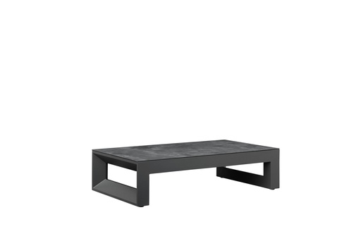 [100302019] Mesa de centro Onix aluminio antracita cristal cerámico gris antracita