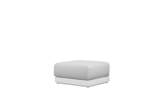 [100202040] Módulo puff Onix aluminio blanco cojinería gris claro