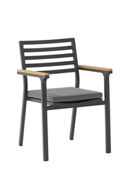[100101019] Anthracite aluminium and teak dining chair broome 