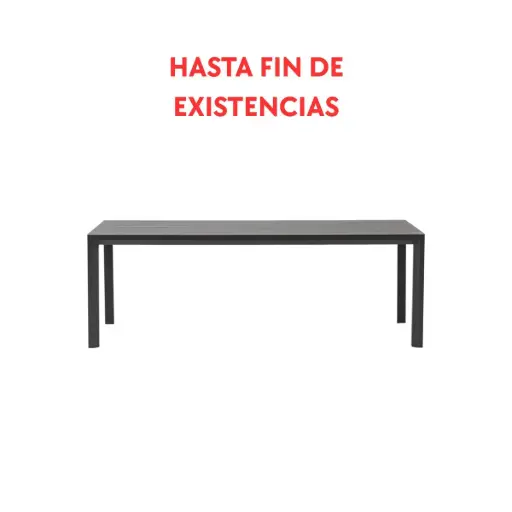 [100301044] Table fixe Byron 220 cm en aluminium anthacite