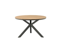 [100301048] Round table Sidney aluminium anthracite - teak Ø 120 cm