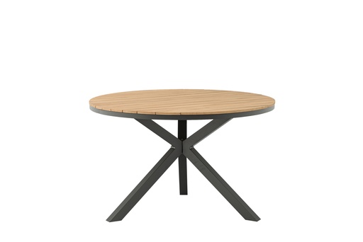 [100301048] Sidney round table, anthracite aluminum - teak, Ø 120 cm