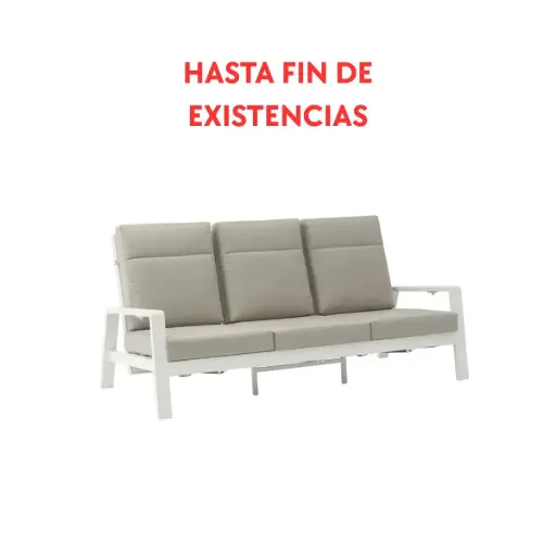 [100202045] Sofá Albury de 3 lugares, alumínio branco