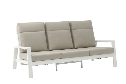 [100202045] Sofa 3 plazas Albury aluminio blanco