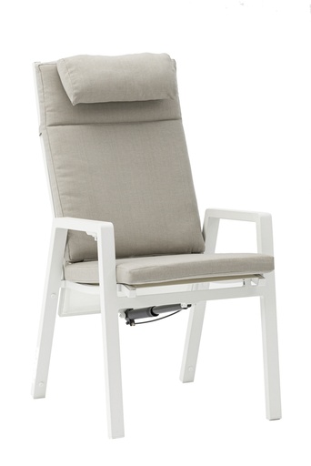 [100102025] Sillón de comedor Albury aluminio blanco