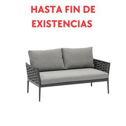 [100202055] 2 seater sofa Walga aluminium anthracite cushion medium grey