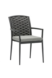 [100101021] Dining chair Walga aluminium anthracite aluminium cushion medium grey