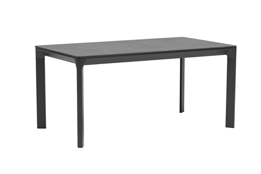 [100301052] Mesa de comedor Boori 160x90 alu antracita top sint. Negro