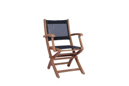 [100101032] Folding chair with armrests Candon textilene black