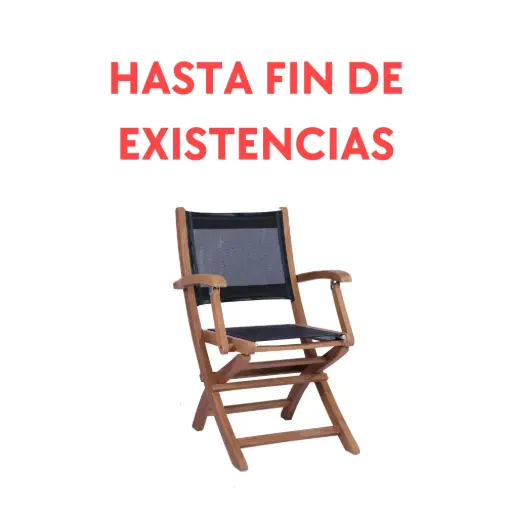 [100101032] Silla plegable con brazos Candon textilene negro