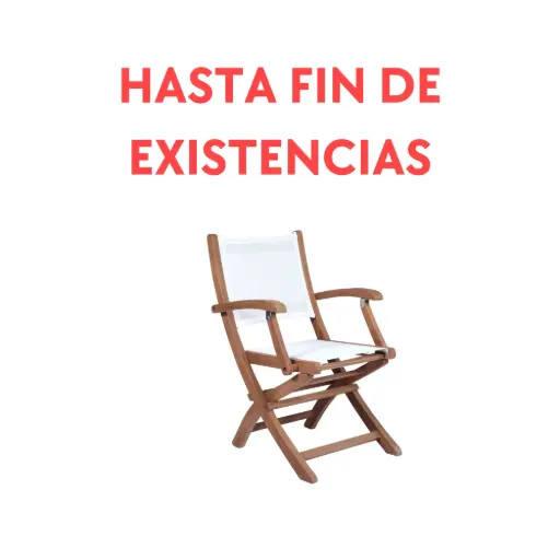 [100101033] Silla plegable con brazos Candon textilene blanco