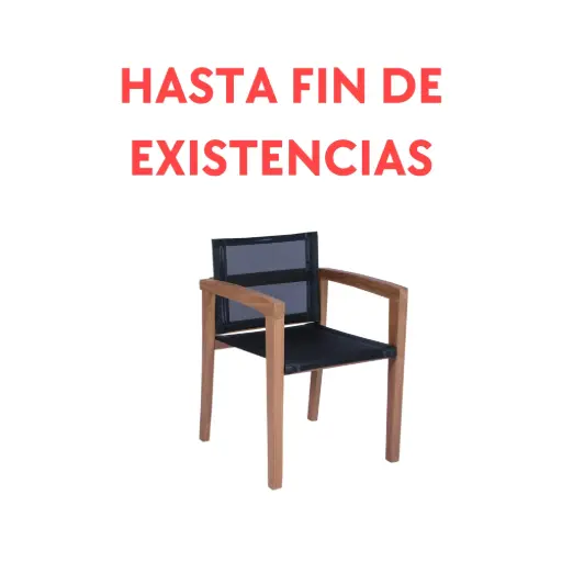 [100102030] Sillón con brazos Candon textilene negro