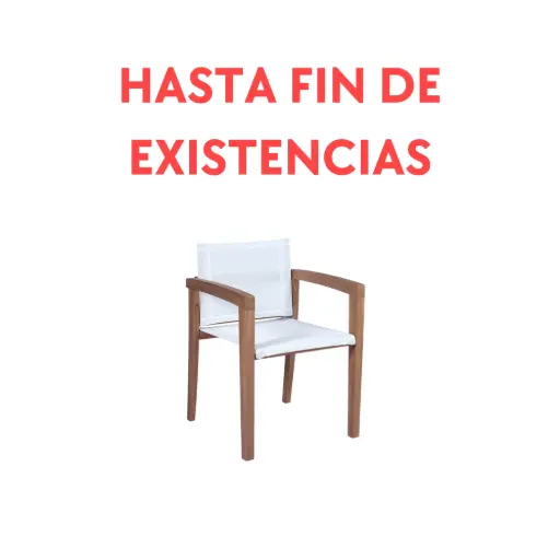 [100102031] Sillón con brazos Candon textilene blanco