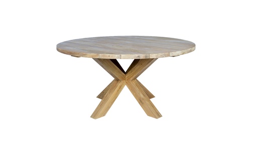 [100301063] Mesa redonda Bhamo Ø 160 cm em teca reciclada