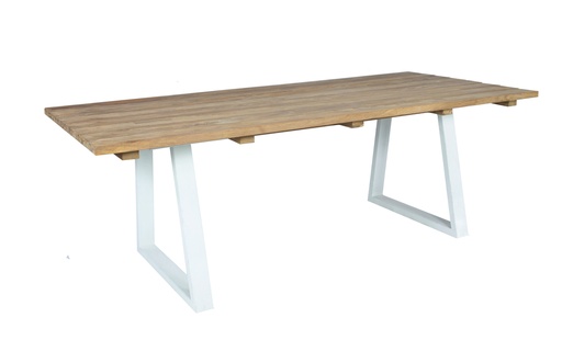 [100301085] Arlington dining table in recycled teak and steel