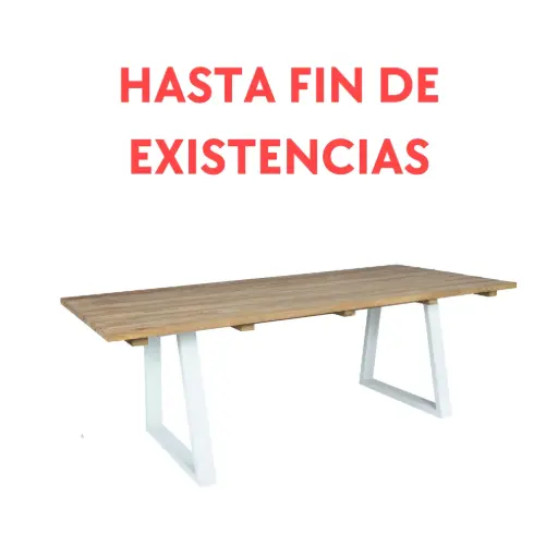 [100301085] Mesa de jantar Arlington, em teca reciclada e aço.